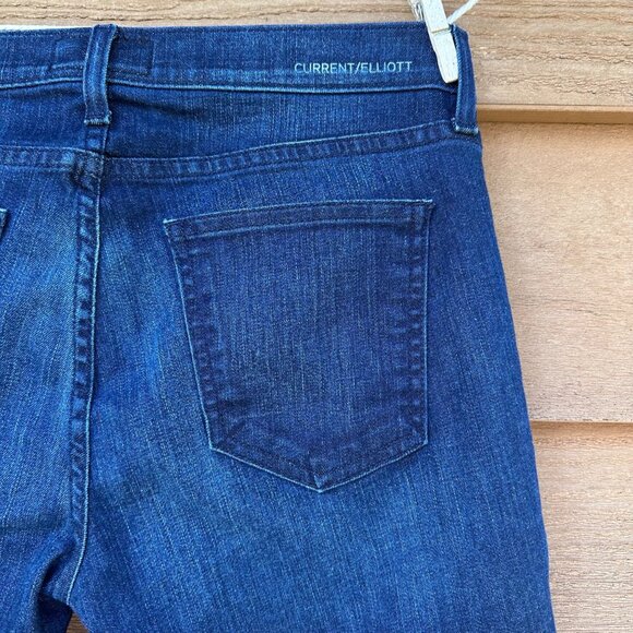 Current/Elliott Womens Moto Ankle Skinny Jeans Nashville Style Size 29 Dark Wash - Picture 11 of 13